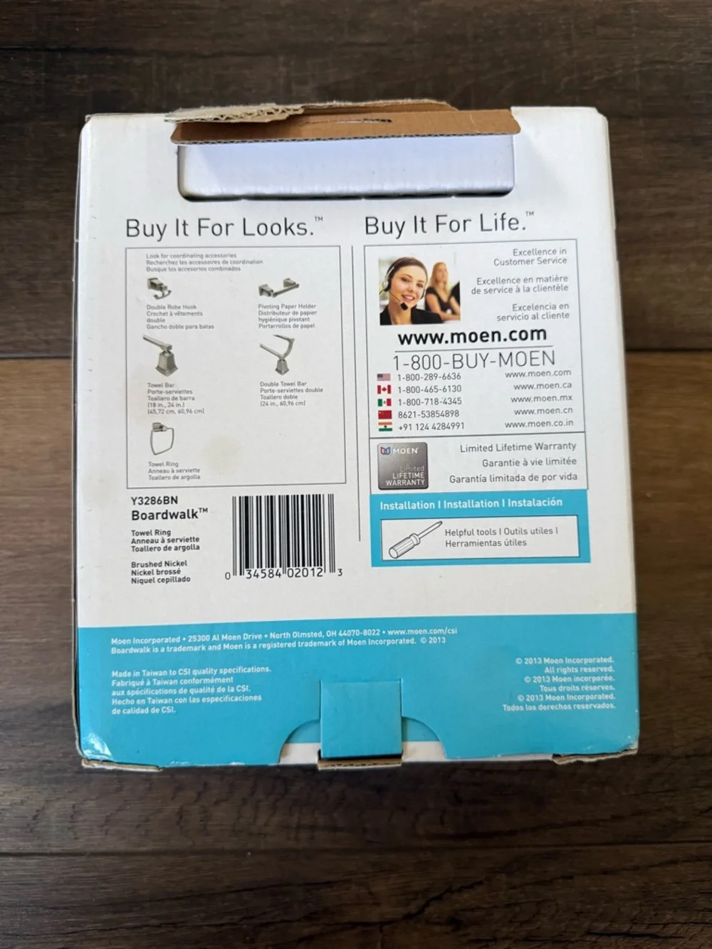 Moen Boardwalk Towel holder in Brushed Nickel Finish new in box